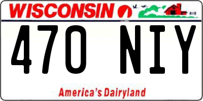 WI license plate 470NIY