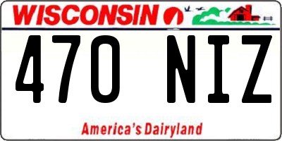 WI license plate 470NIZ