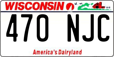 WI license plate 470NJC