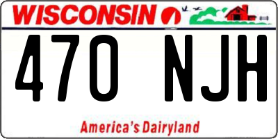 WI license plate 470NJH