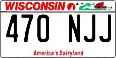 WI license plate 470NJJ
