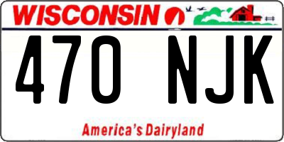 WI license plate 470NJK