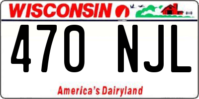 WI license plate 470NJL