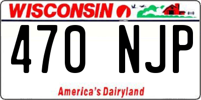 WI license plate 470NJP
