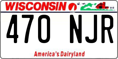 WI license plate 470NJR