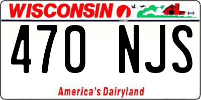 WI license plate 470NJS