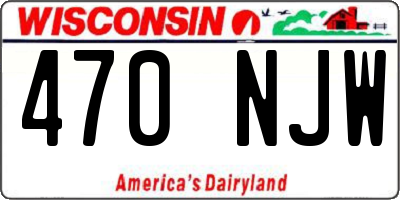 WI license plate 470NJW