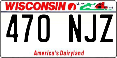 WI license plate 470NJZ
