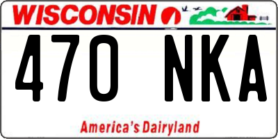 WI license plate 470NKA