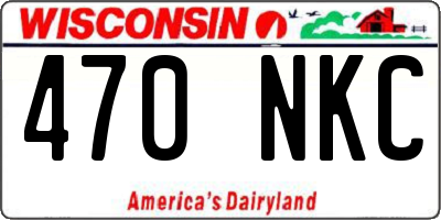 WI license plate 470NKC