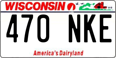 WI license plate 470NKE