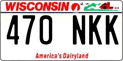 WI license plate 470NKK