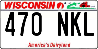 WI license plate 470NKL