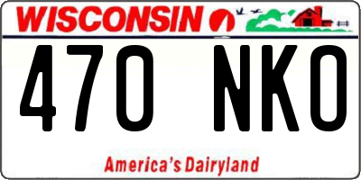 WI license plate 470NKO