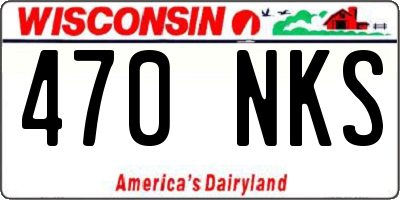 WI license plate 470NKS