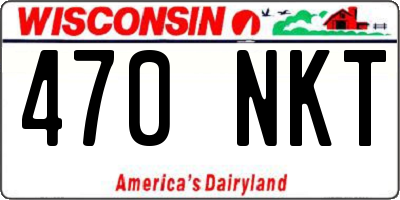 WI license plate 470NKT
