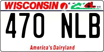 WI license plate 470NLB