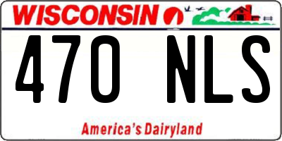 WI license plate 470NLS