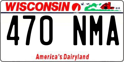 WI license plate 470NMA