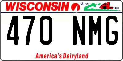 WI license plate 470NMG