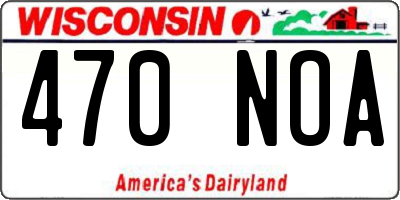 WI license plate 470NOA