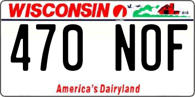 WI license plate 470NOF