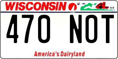 WI license plate 470NOT