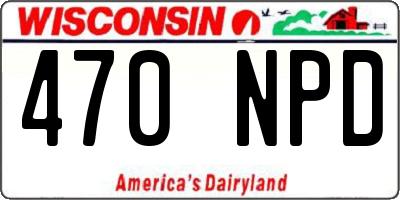 WI license plate 470NPD