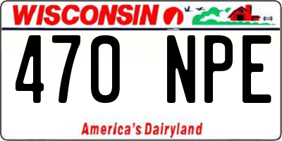 WI license plate 470NPE