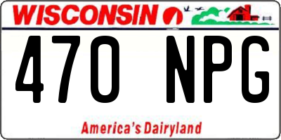 WI license plate 470NPG