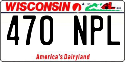 WI license plate 470NPL