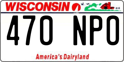 WI license plate 470NPO
