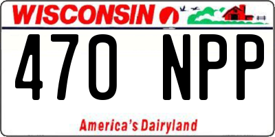 WI license plate 470NPP