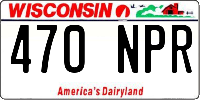 WI license plate 470NPR