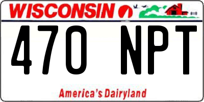 WI license plate 470NPT
