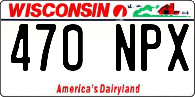WI license plate 470NPX