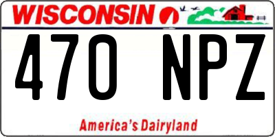WI license plate 470NPZ