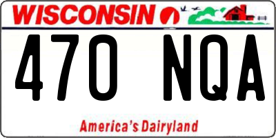 WI license plate 470NQA