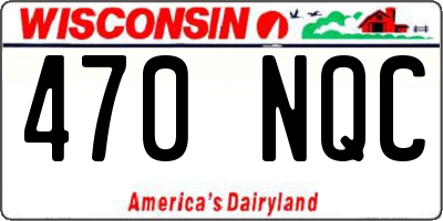 WI license plate 470NQC