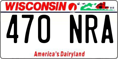 WI license plate 470NRA