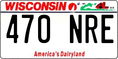 WI license plate 470NRE