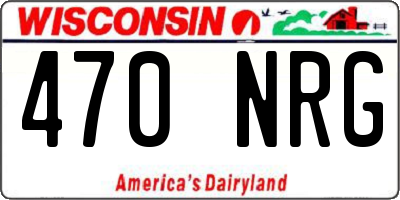 WI license plate 470NRG