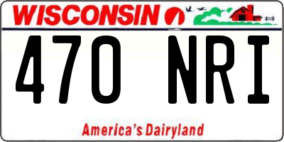 WI license plate 470NRI