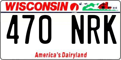 WI license plate 470NRK