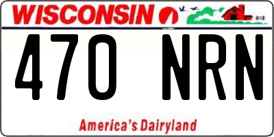 WI license plate 470NRN