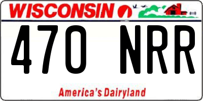 WI license plate 470NRR