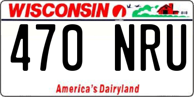 WI license plate 470NRU