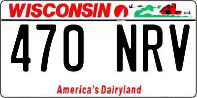 WI license plate 470NRV