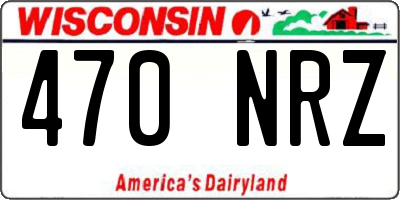 WI license plate 470NRZ
