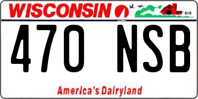WI license plate 470NSB